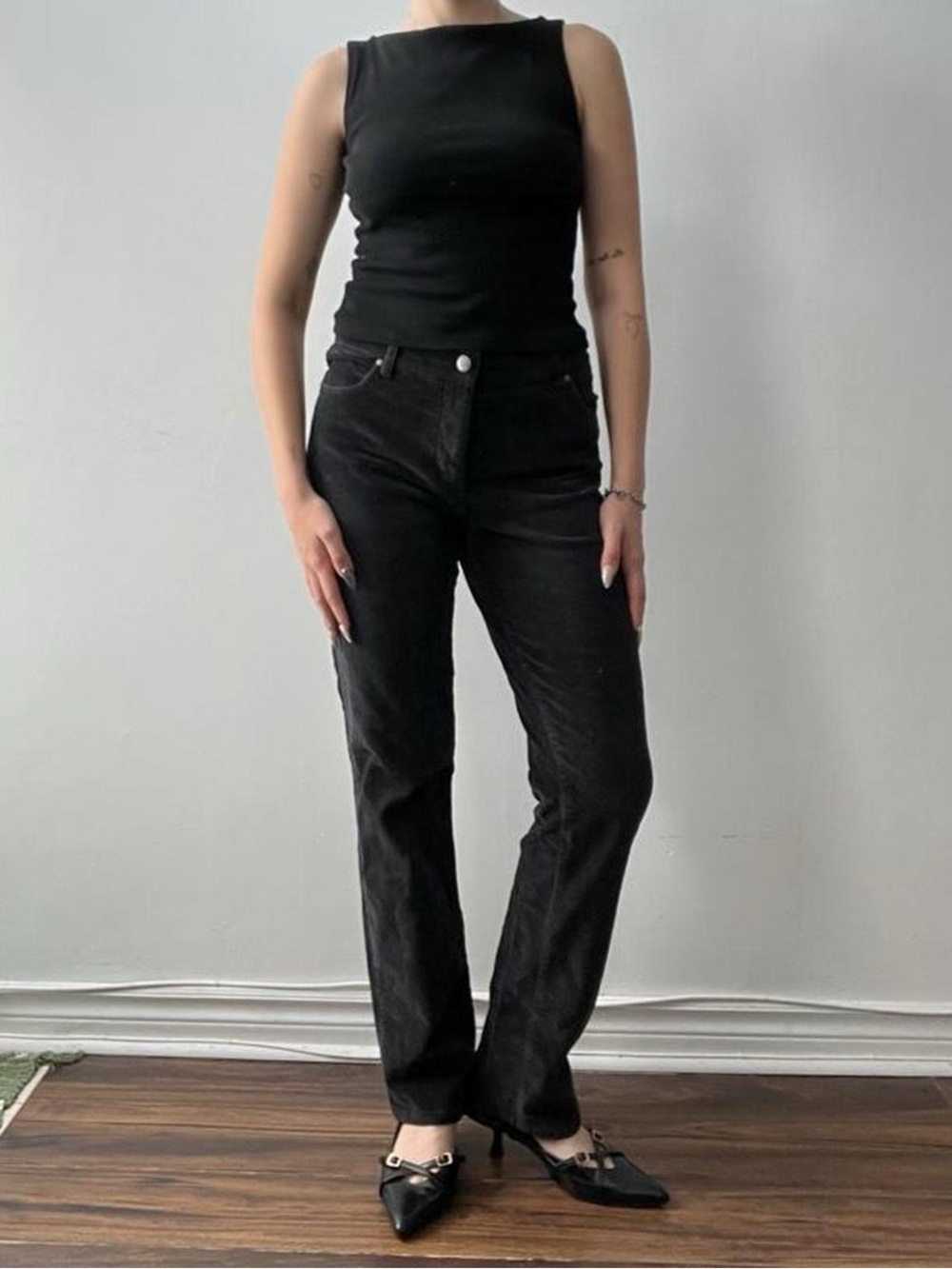 Size 31 Black Slim Corduory Pants